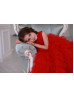Beaded Red Lace Tulle Ruffle Flower Girl Dress Birthday Dress
